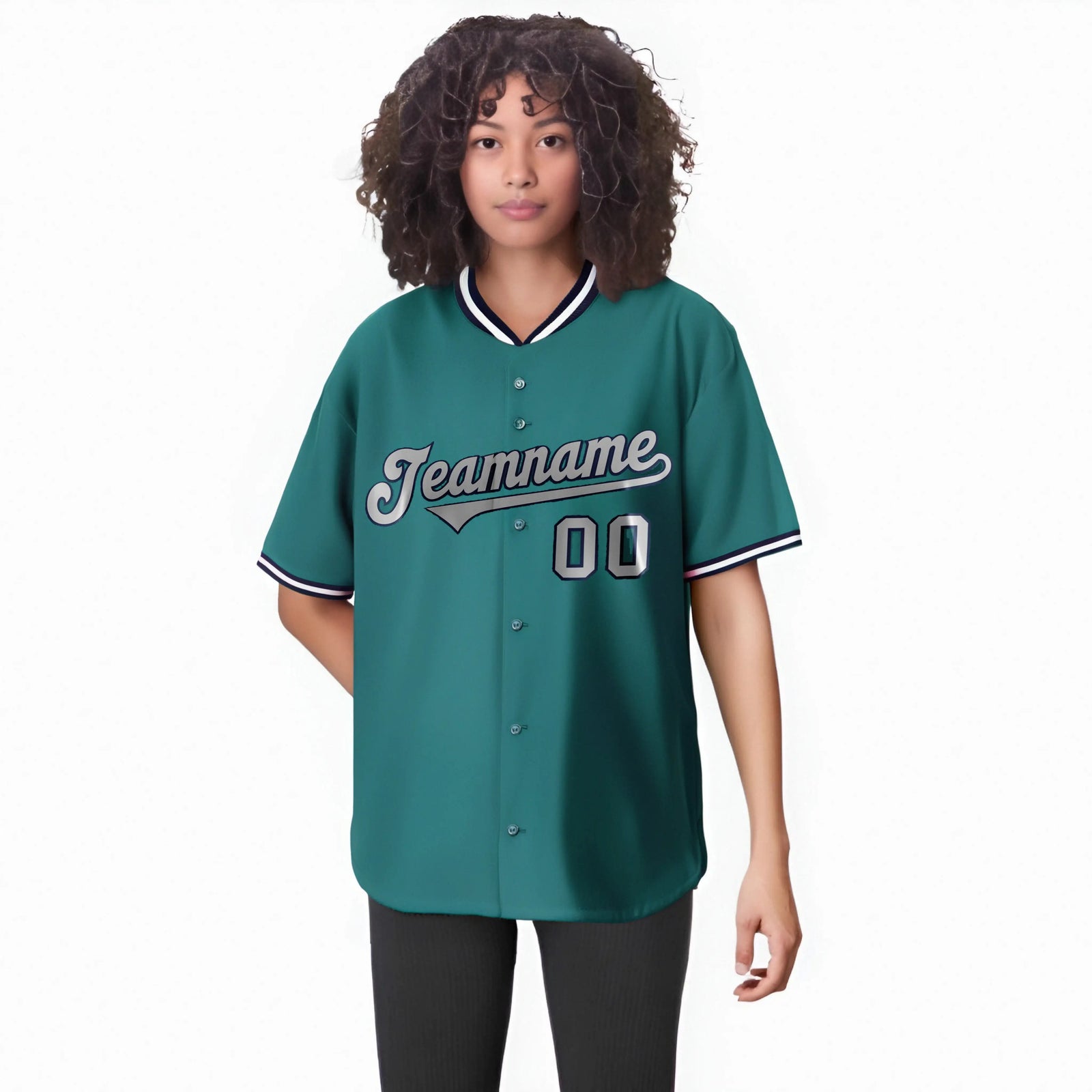 Custom Aqua Navy Gray Authentic Baseball Jersey