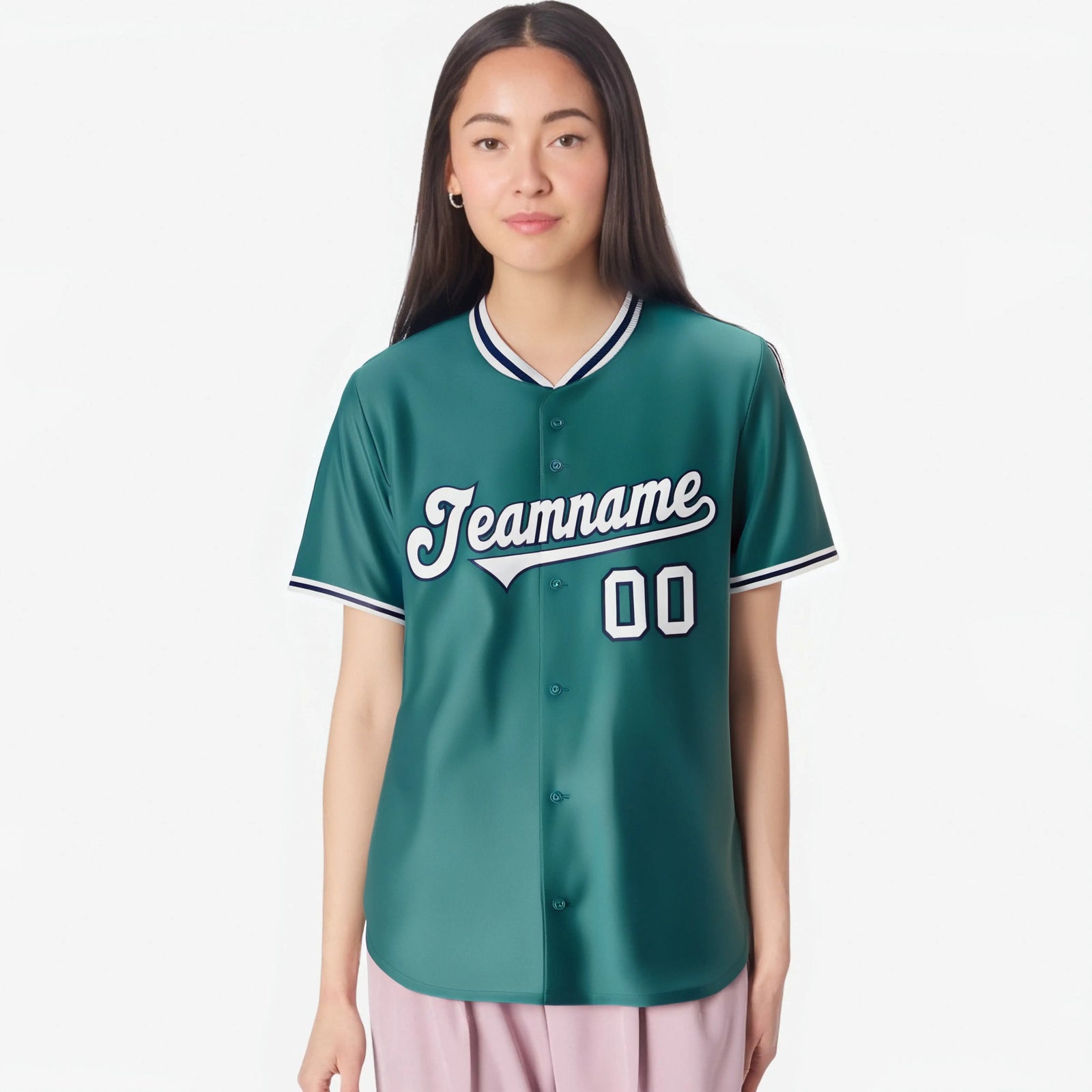 Custom Kelly-Green Gray-Navy Authentic Baseball Jersey