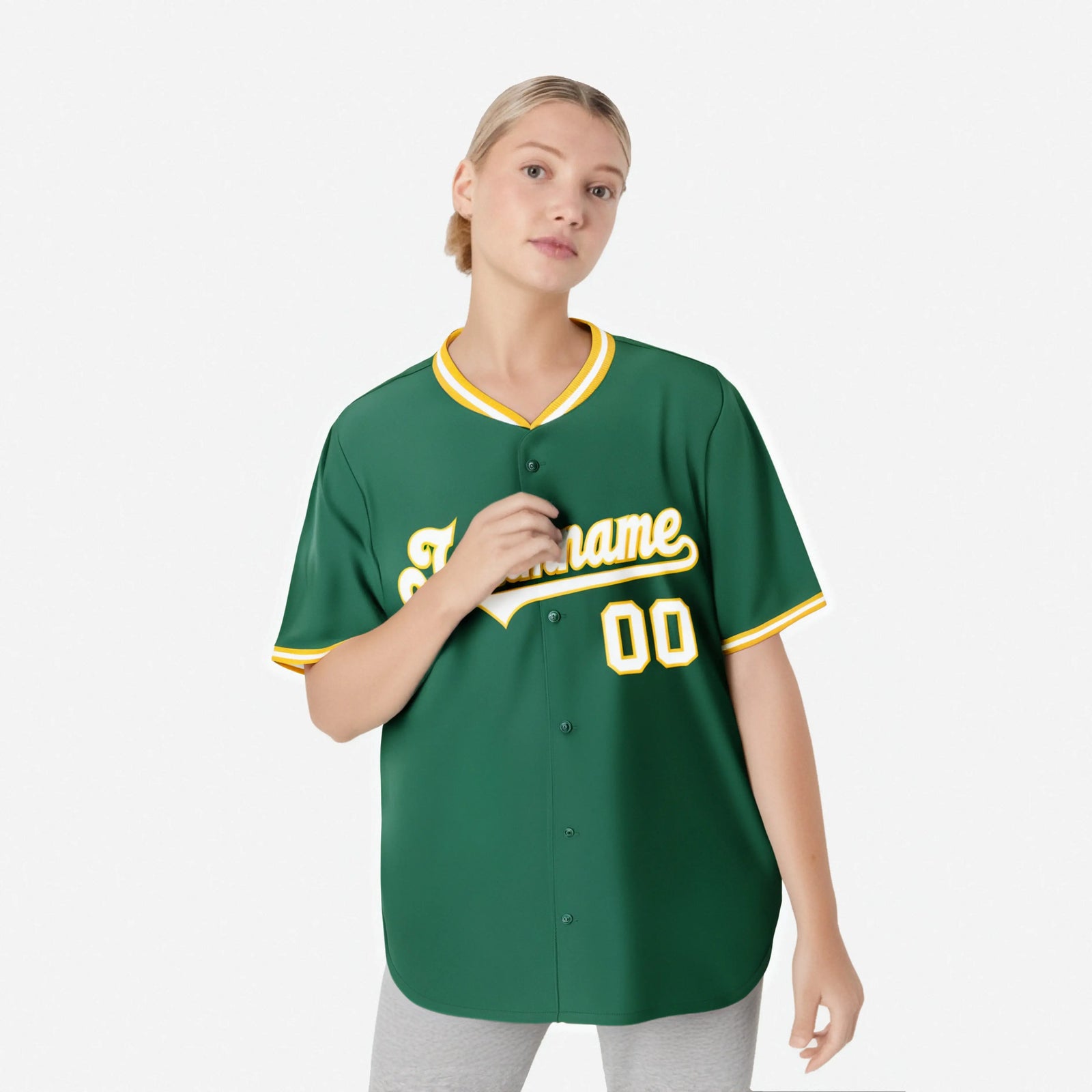Custom Kelly Green Gold White Authentic Baseball Jersey