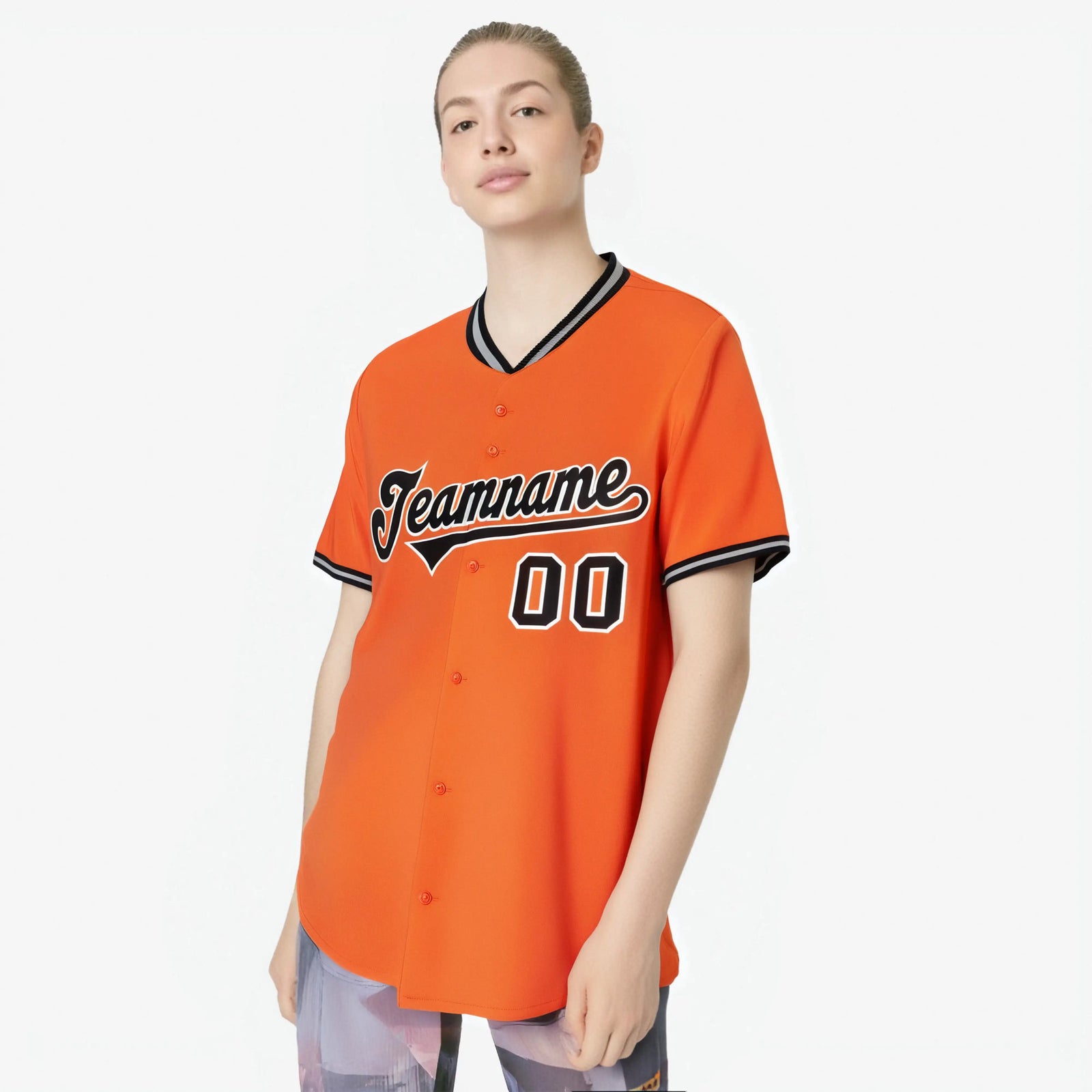 Custom Orange Black White Authentic Baseball Jersey