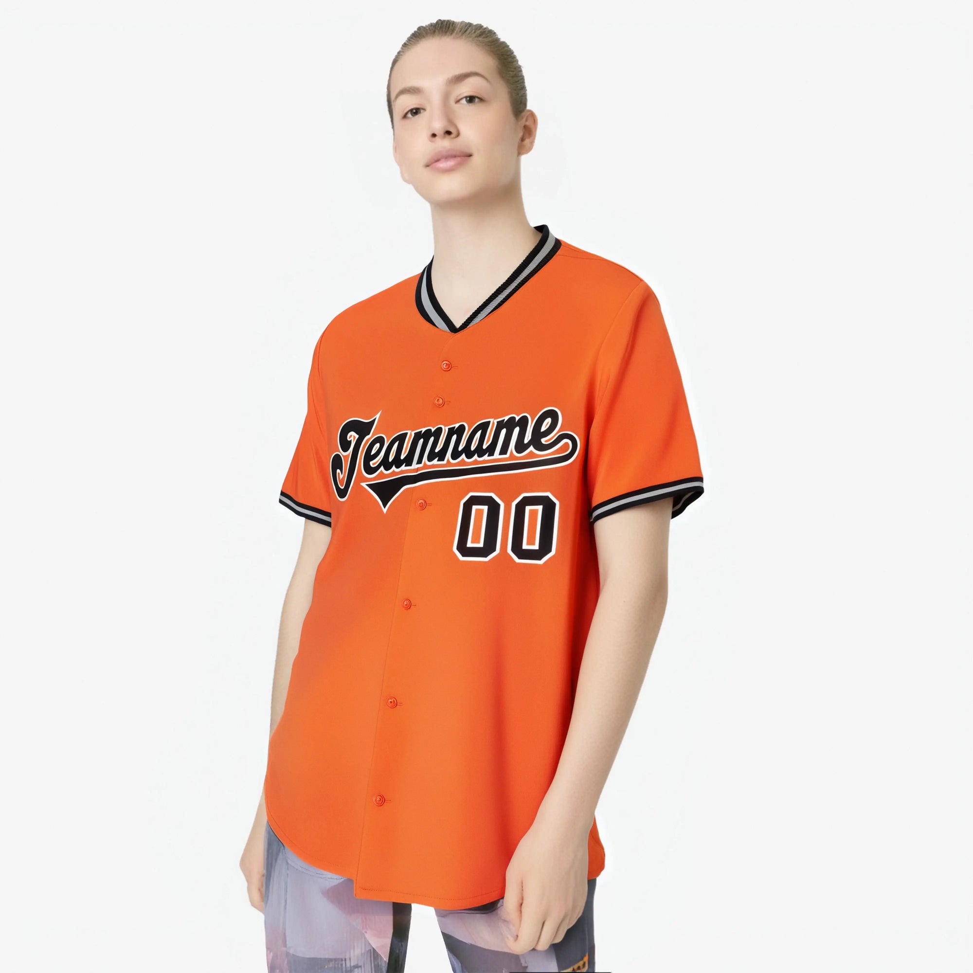 Custom Orange Black White Authentic Baseball Jersey