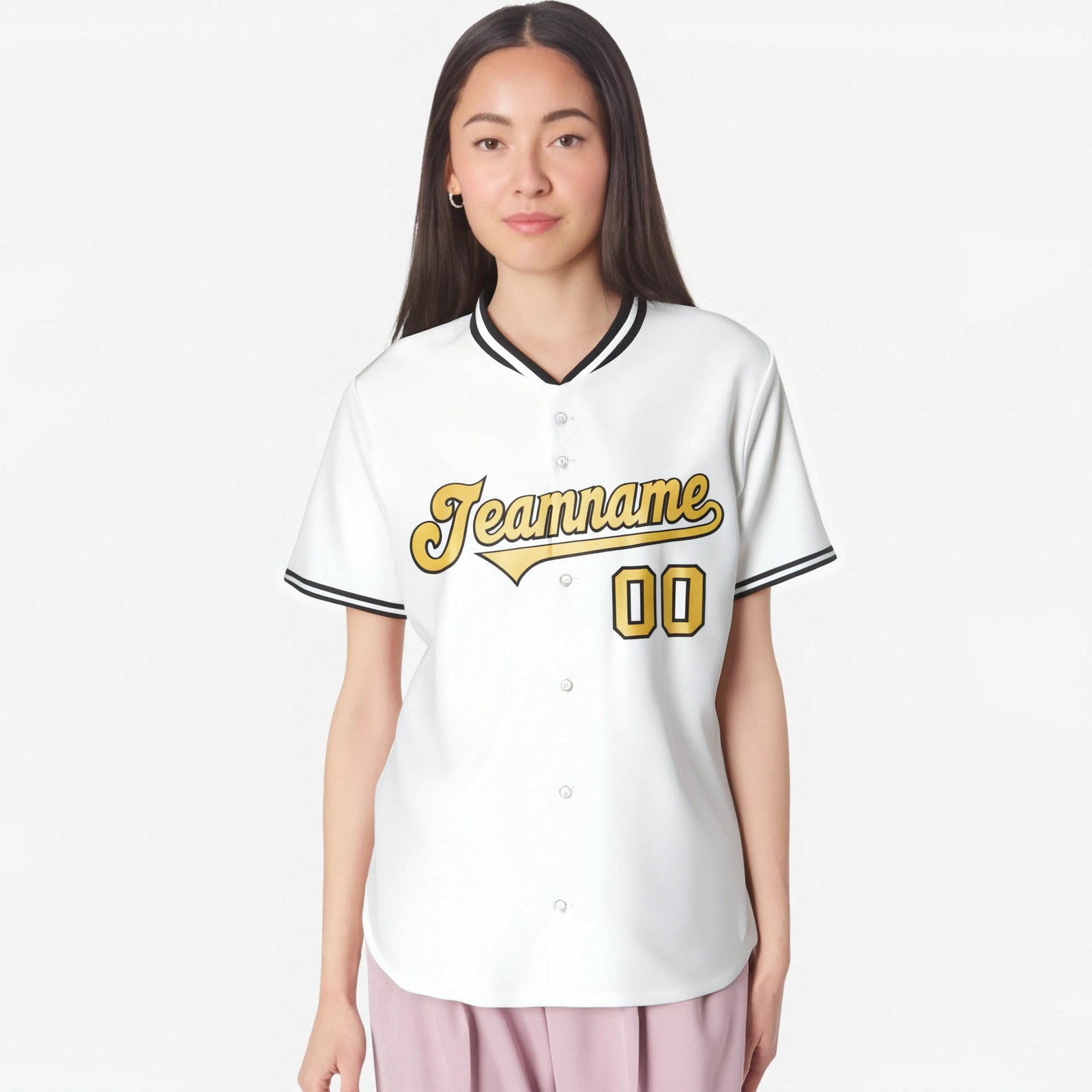 Custom White Khaki Black Authentic Baseball Jersey