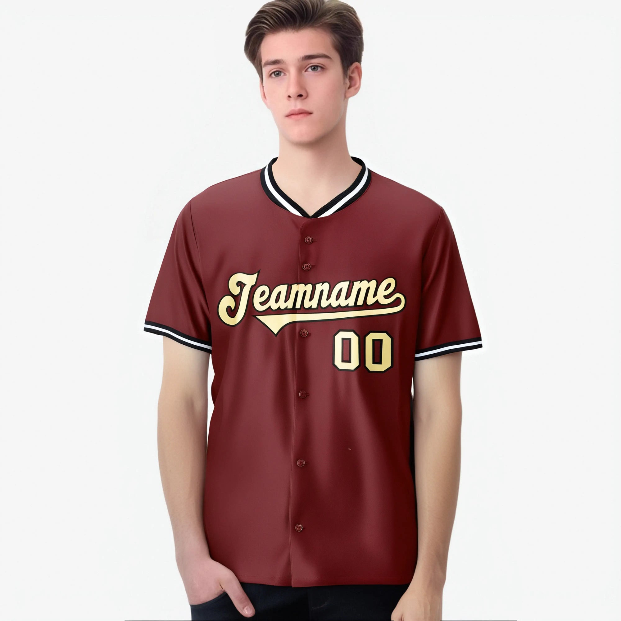 Custom Crimson Gold White Authentic Baseball Jersey