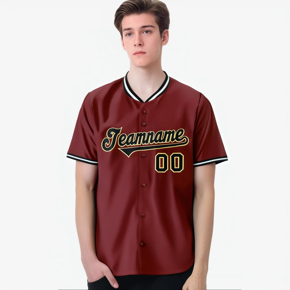 Custom Crimson Gold Black Authentic Baseball Jersey
