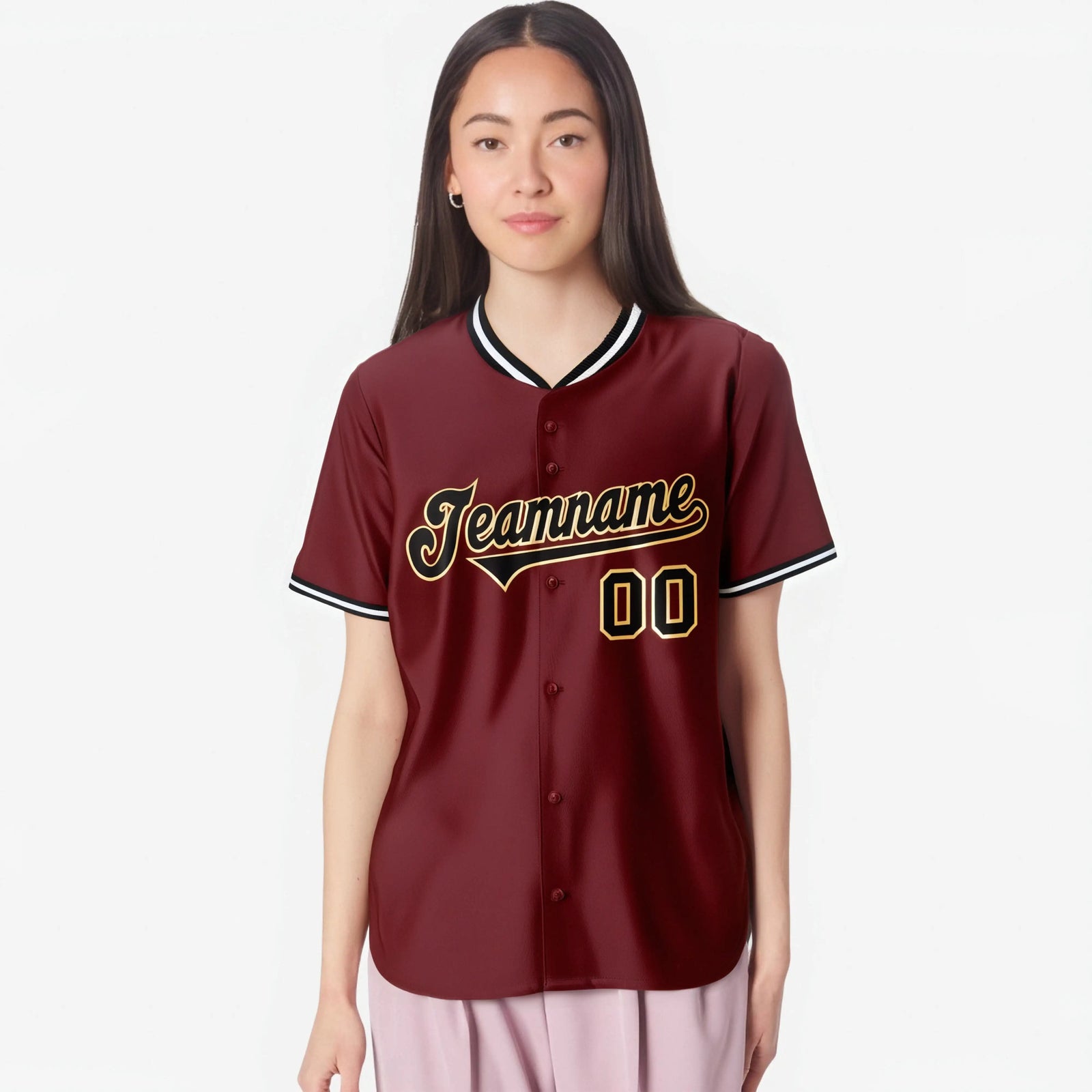 Custom Crimson Gold Black Authentic Baseball Jersey