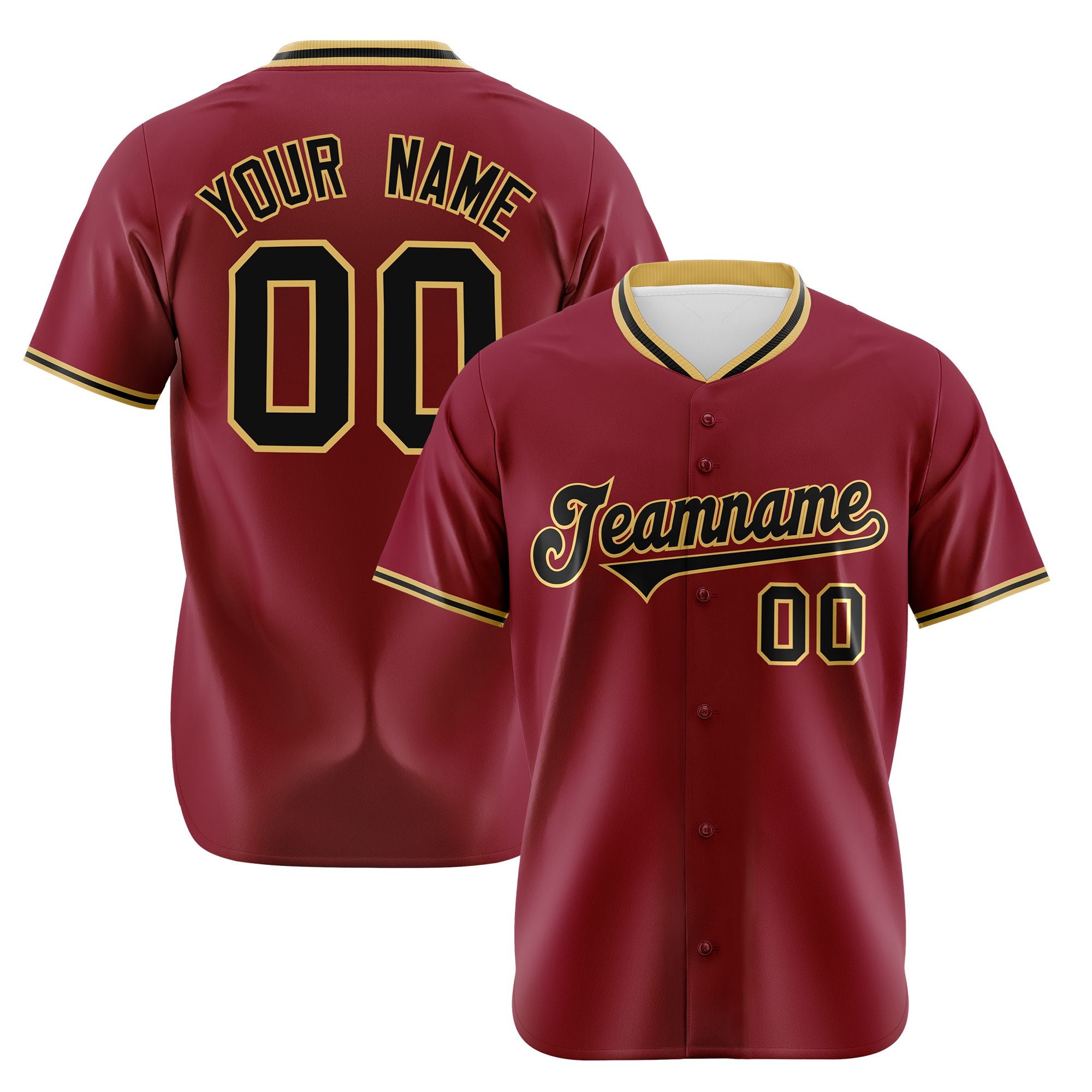 Custom Crimson Old Gold Black Authentic Baseball Jersey