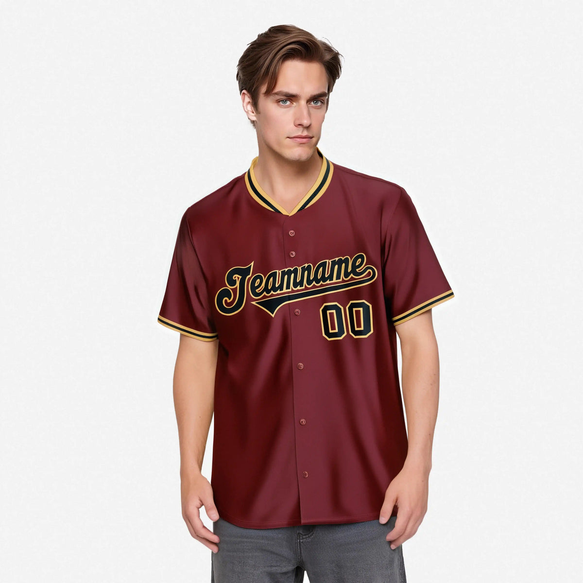 Custom Crimson Old Gold Black Authentic Baseball Jersey