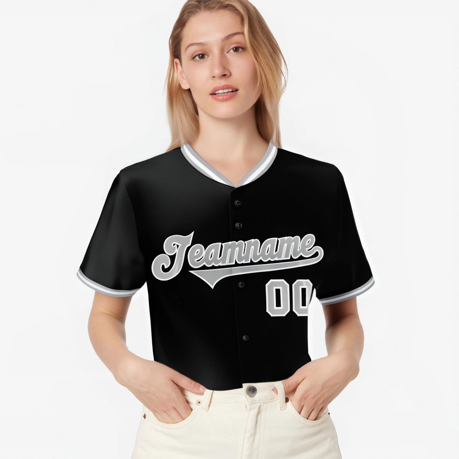 Custom Black Gray White Authentic Baseball Jersey