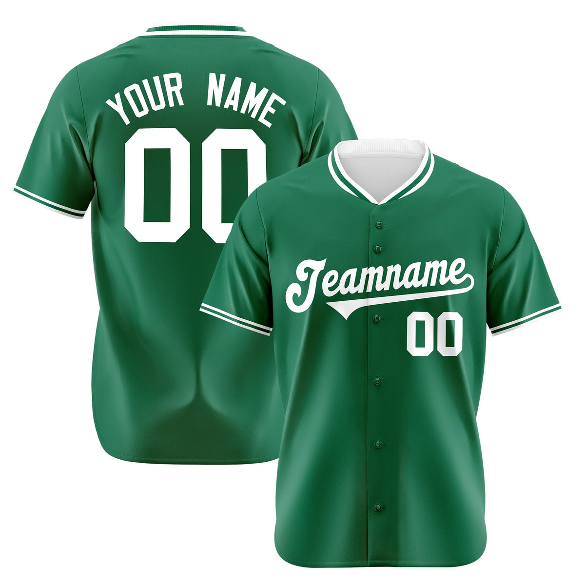 Custom Kelly Green White Authentic Baseball Jersey