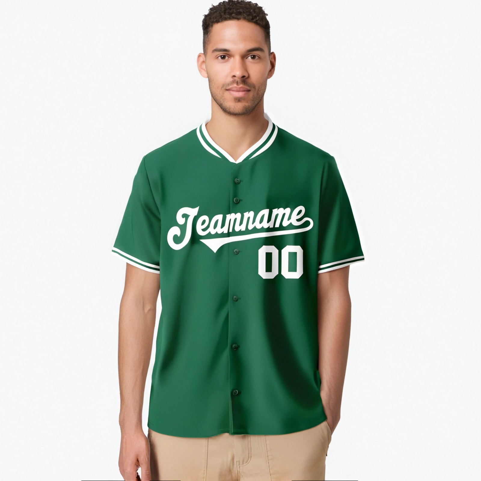 Custom Kelly Green White Authentic Baseball Jersey