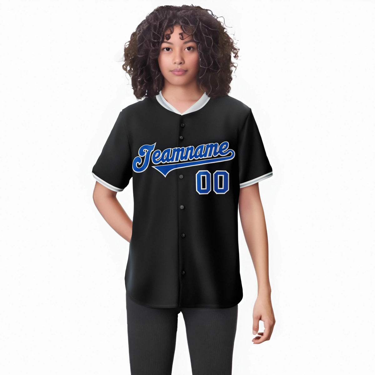 Custom Black Royal Blue White Authentic Baseball Jersey
