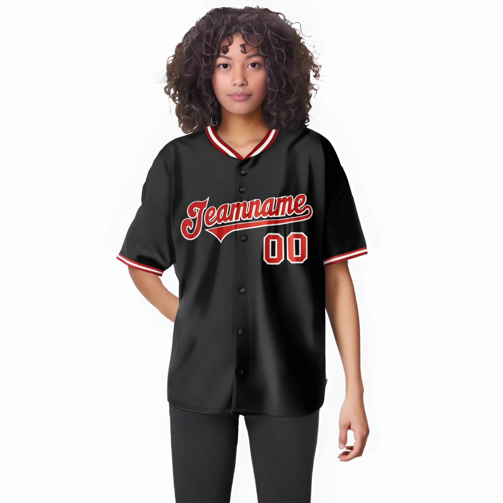 Custom Black Red White Authentic Baseball Jersey