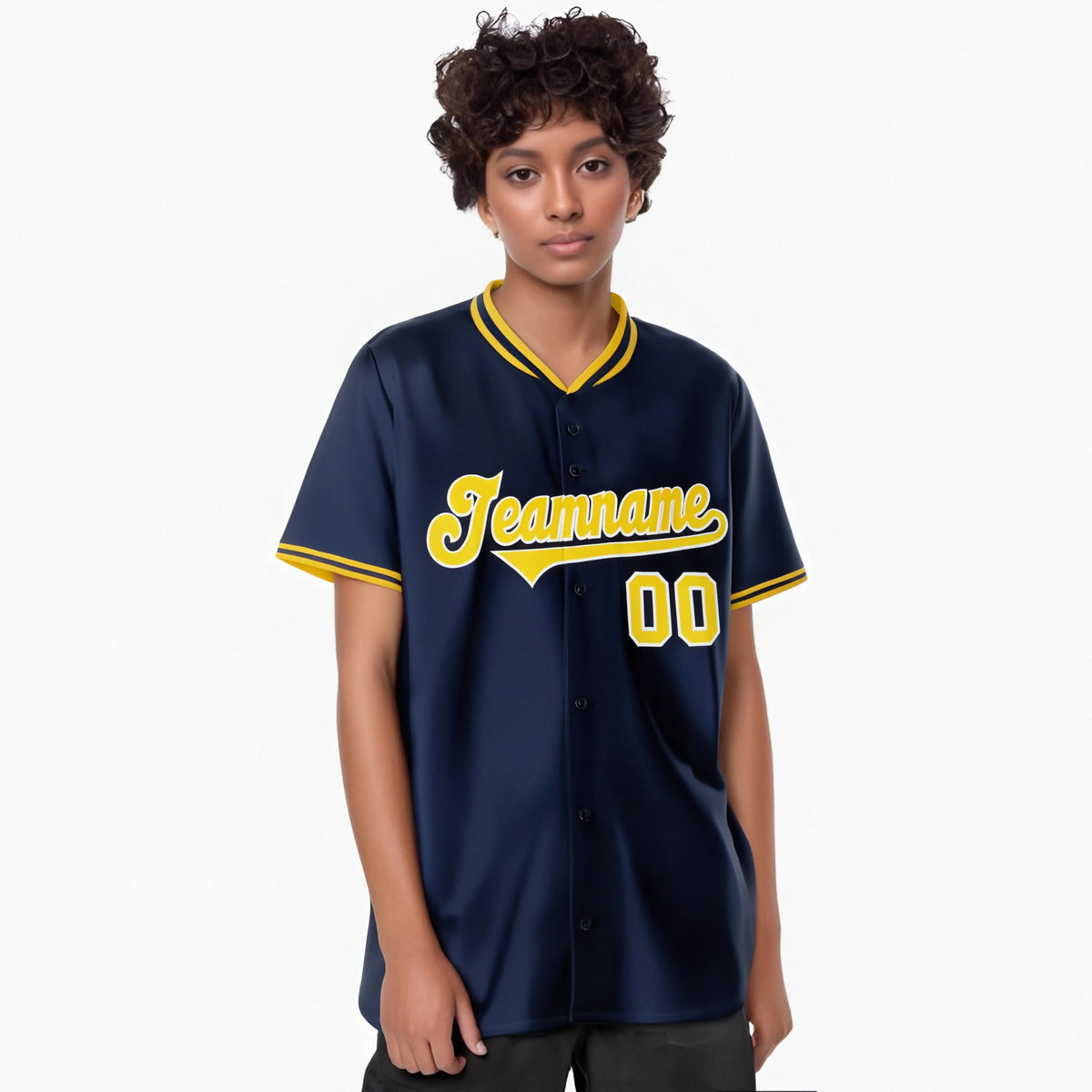 Custom Navy Gold White Authentic Baseball Jersey