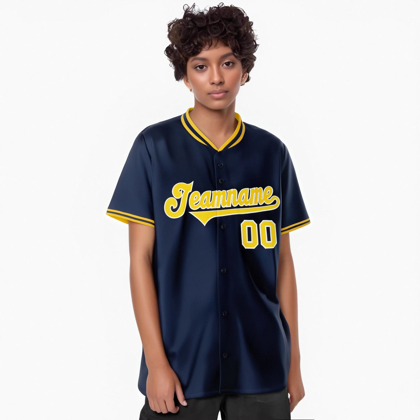 Custom Navy Gold White Authentic Baseball Jersey