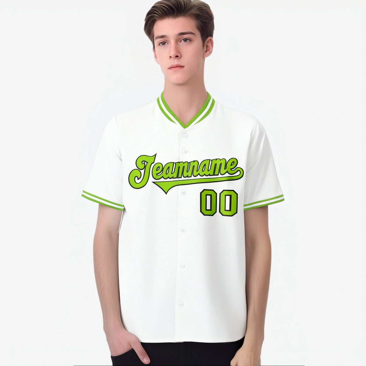 Custom White Neon Green Authentic Baseball Jersey