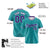 Custom Aqua Purple White Authentic Baseball Jersey