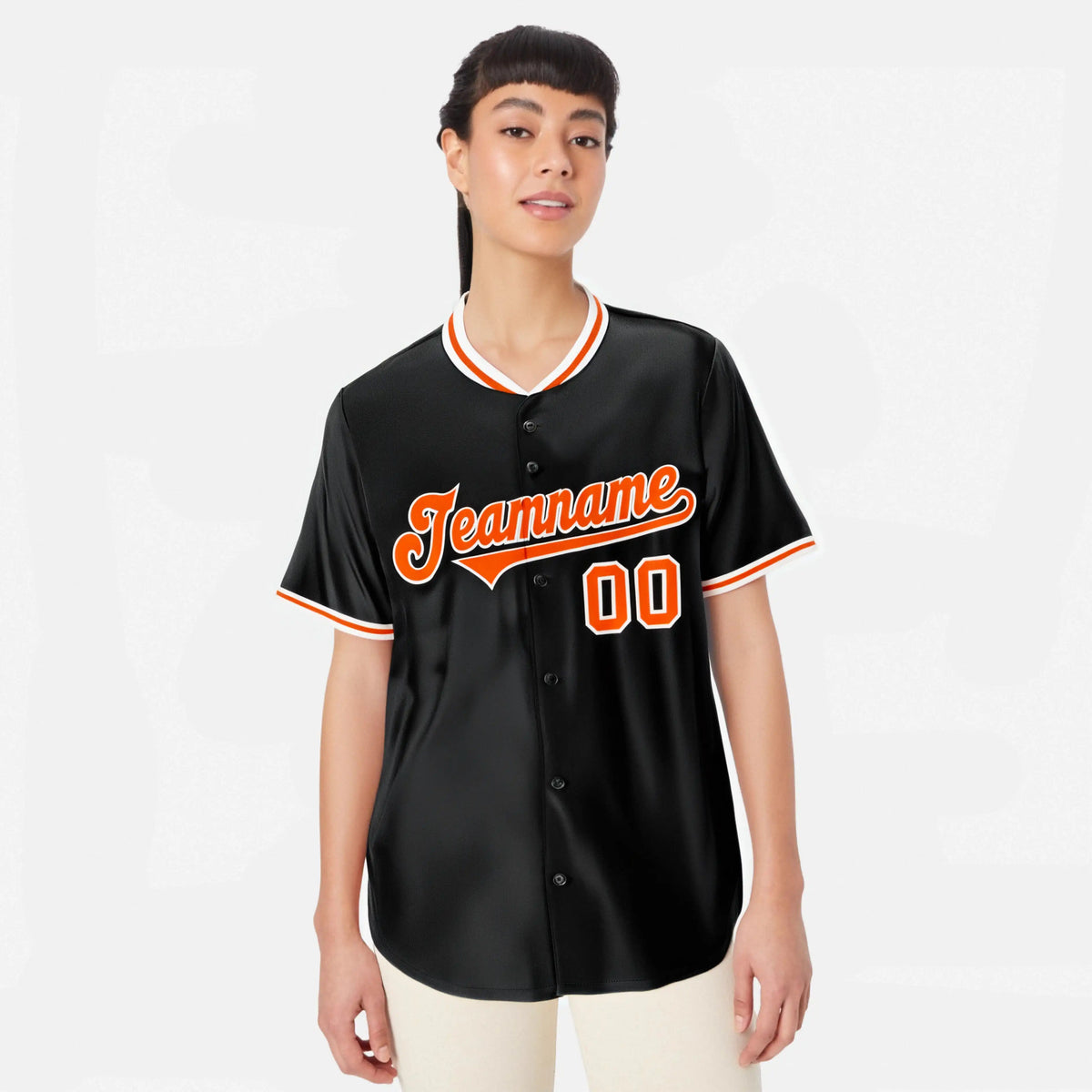 Custom Black Orange White Authentic Baseball Jersey