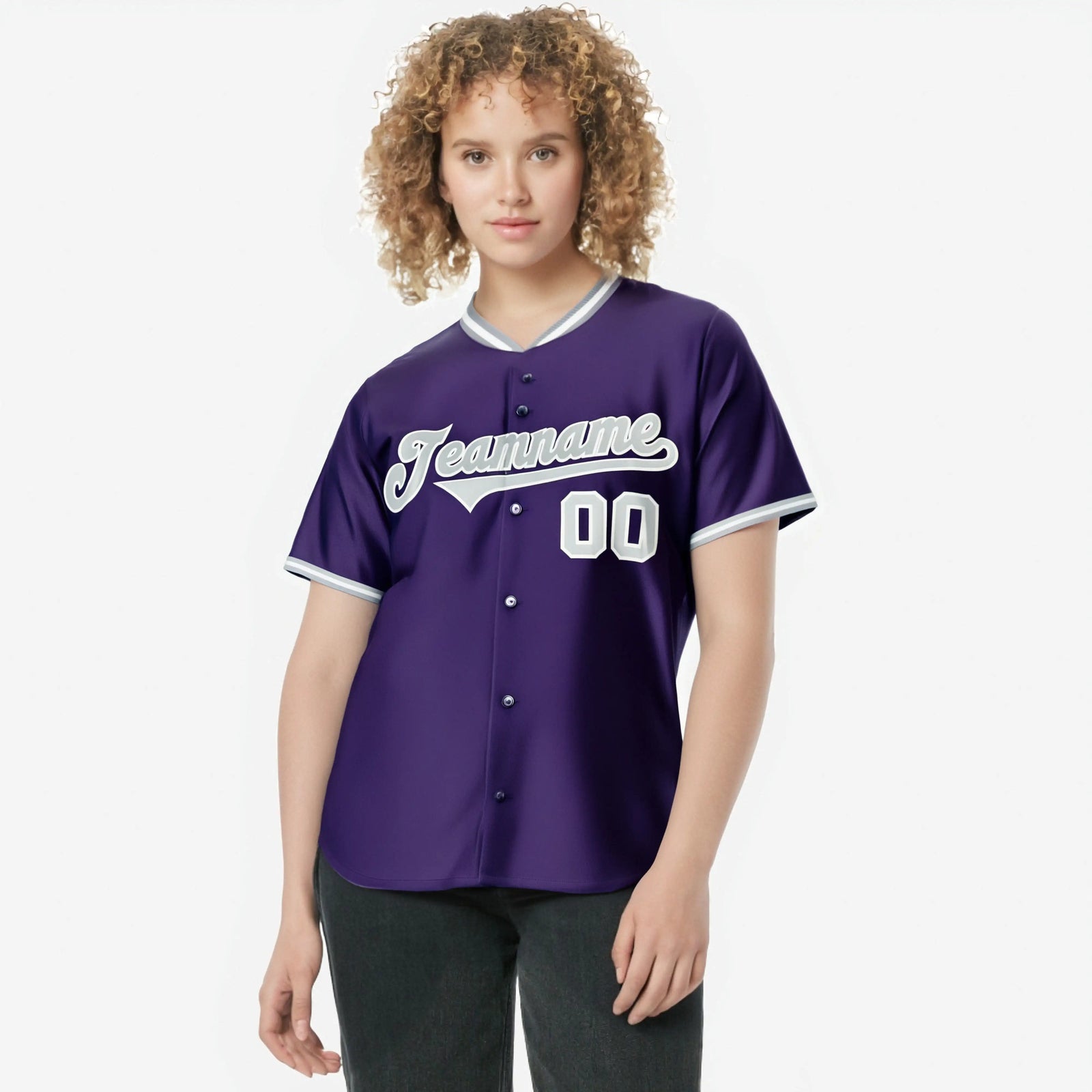 Custom Purple Gray White Authentic Baseball Jersey