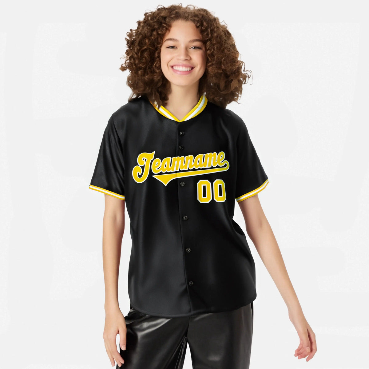 Custom Black Gold White Authentic Baseball Jersey
