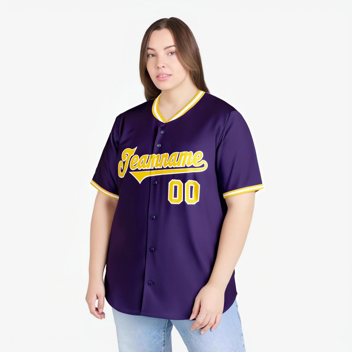 Custom Purple Gold White Authentic Baseball Jersey