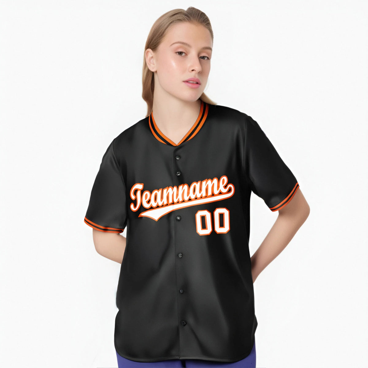 Custom Black Orange White Authentic Baseball Jersey