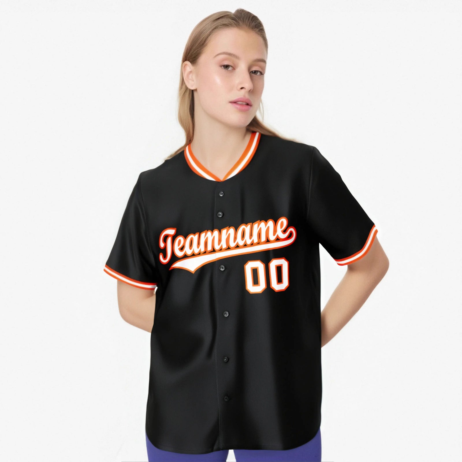 Custom Black Orange White Authentic Baseball Jersey