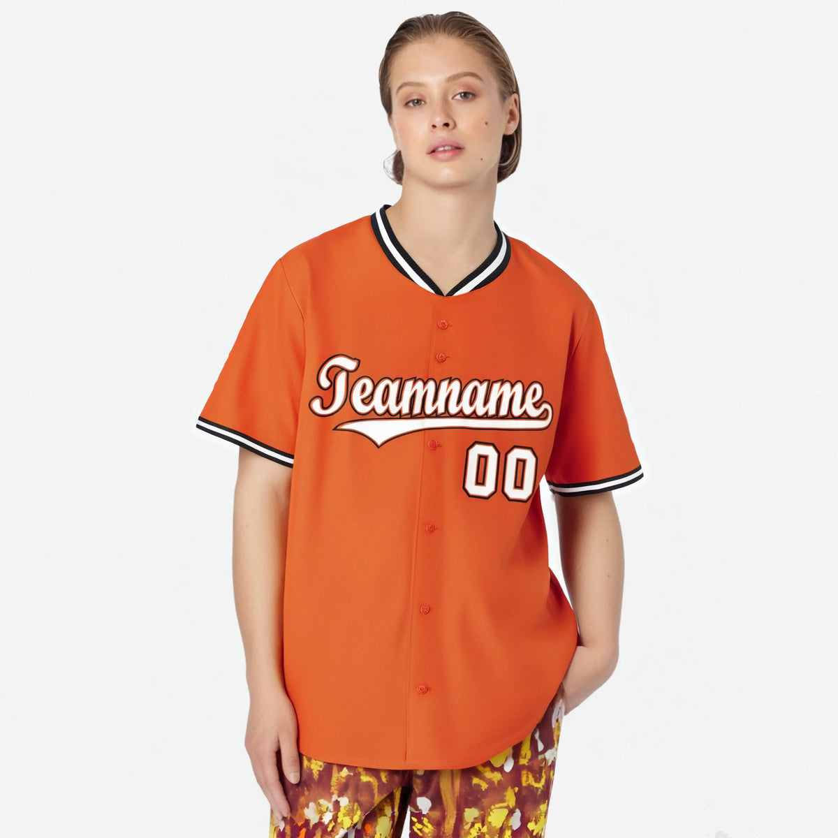 Custom Orange Black White Authentic Baseball Jersey