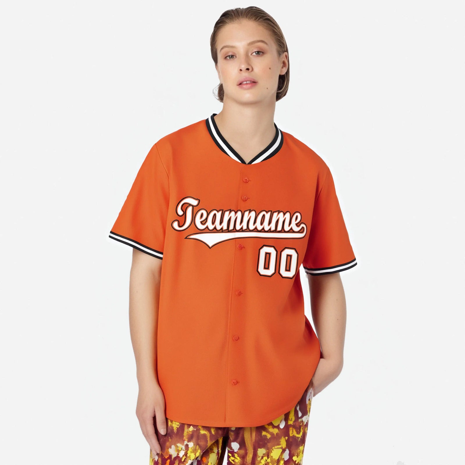Custom Orange Black White Authentic Baseball Jersey