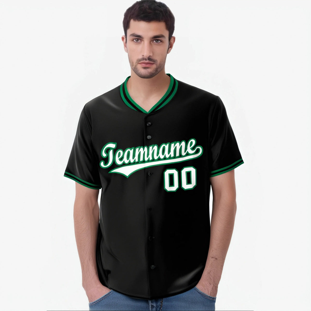 Custom Black Kelly Green White Authentic Baseball Jersey