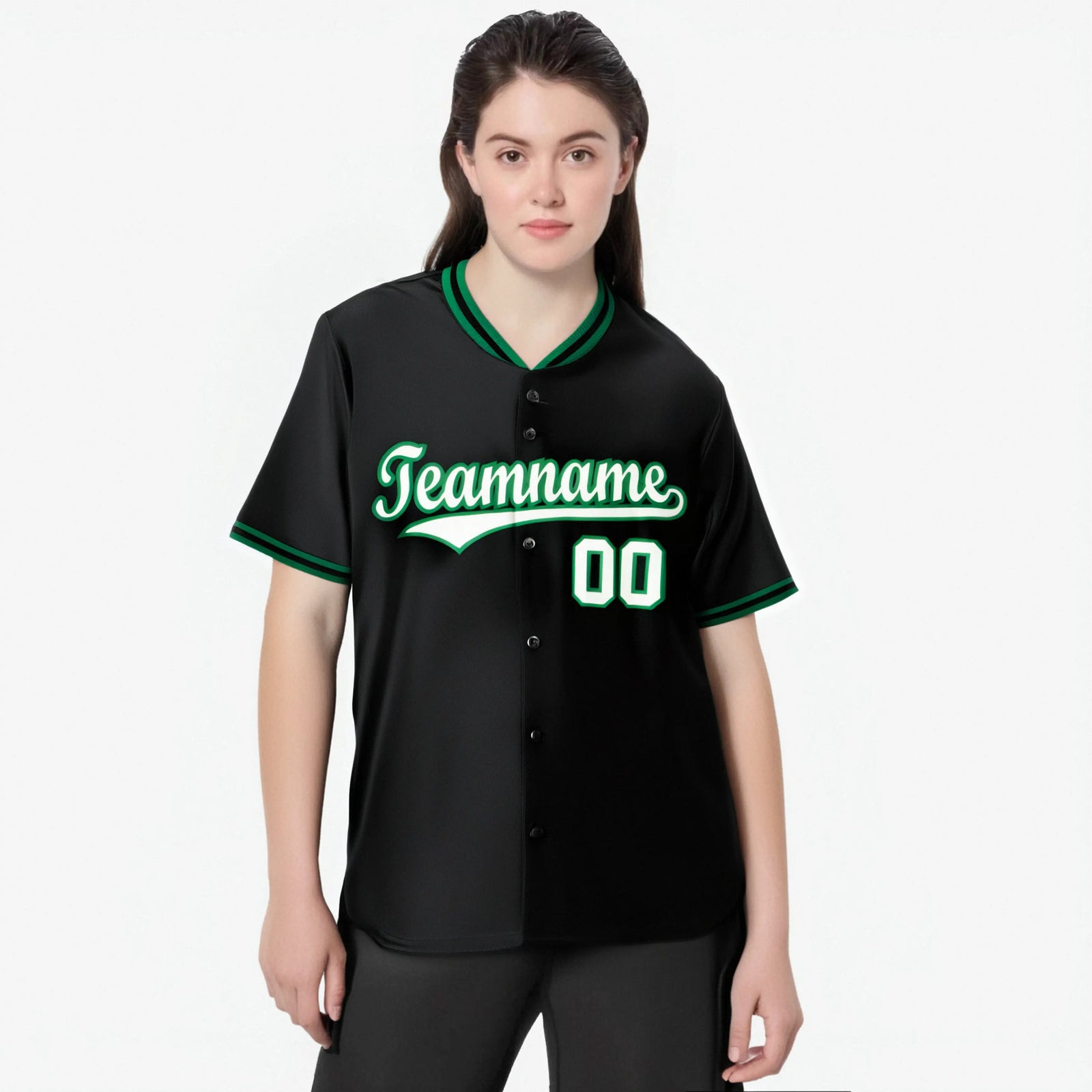 Custom Black Kelly Green White Authentic Baseball Jersey