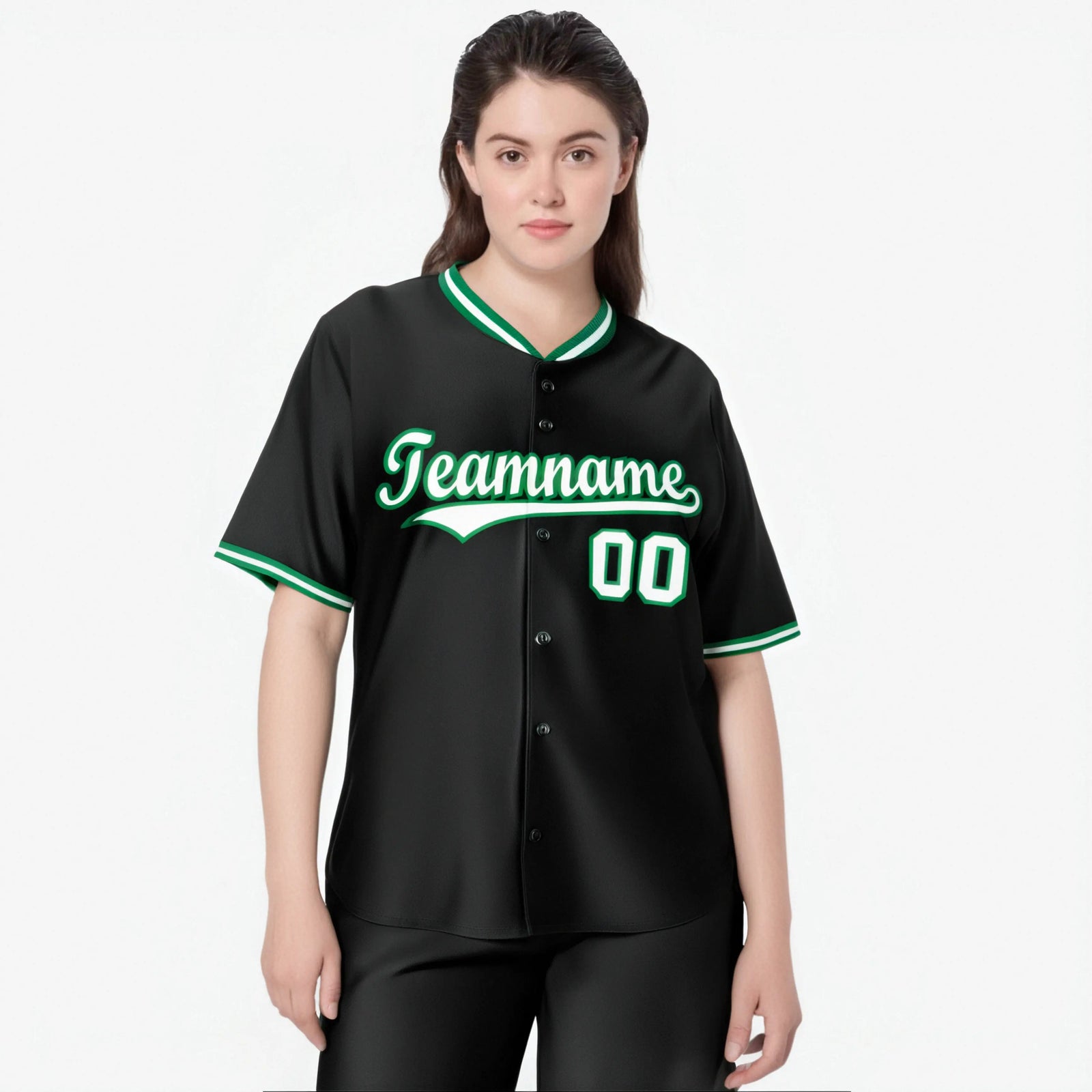 Custom Black Kelly Green White Authentic Baseball Jersey