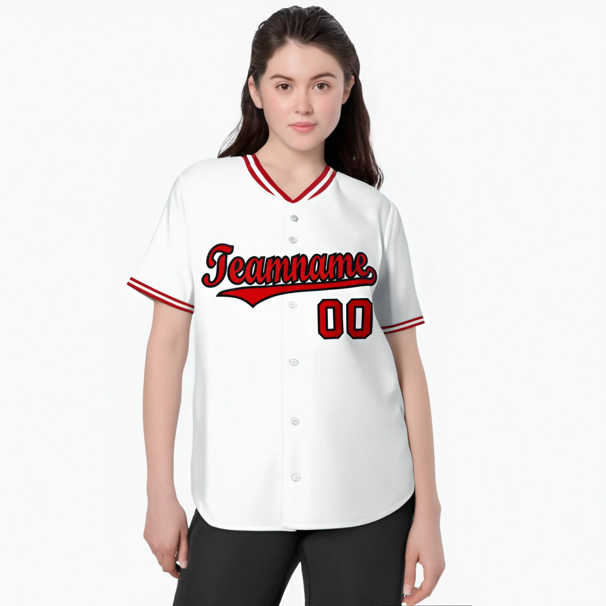 Custom White Red Authentic Baseball Jersey