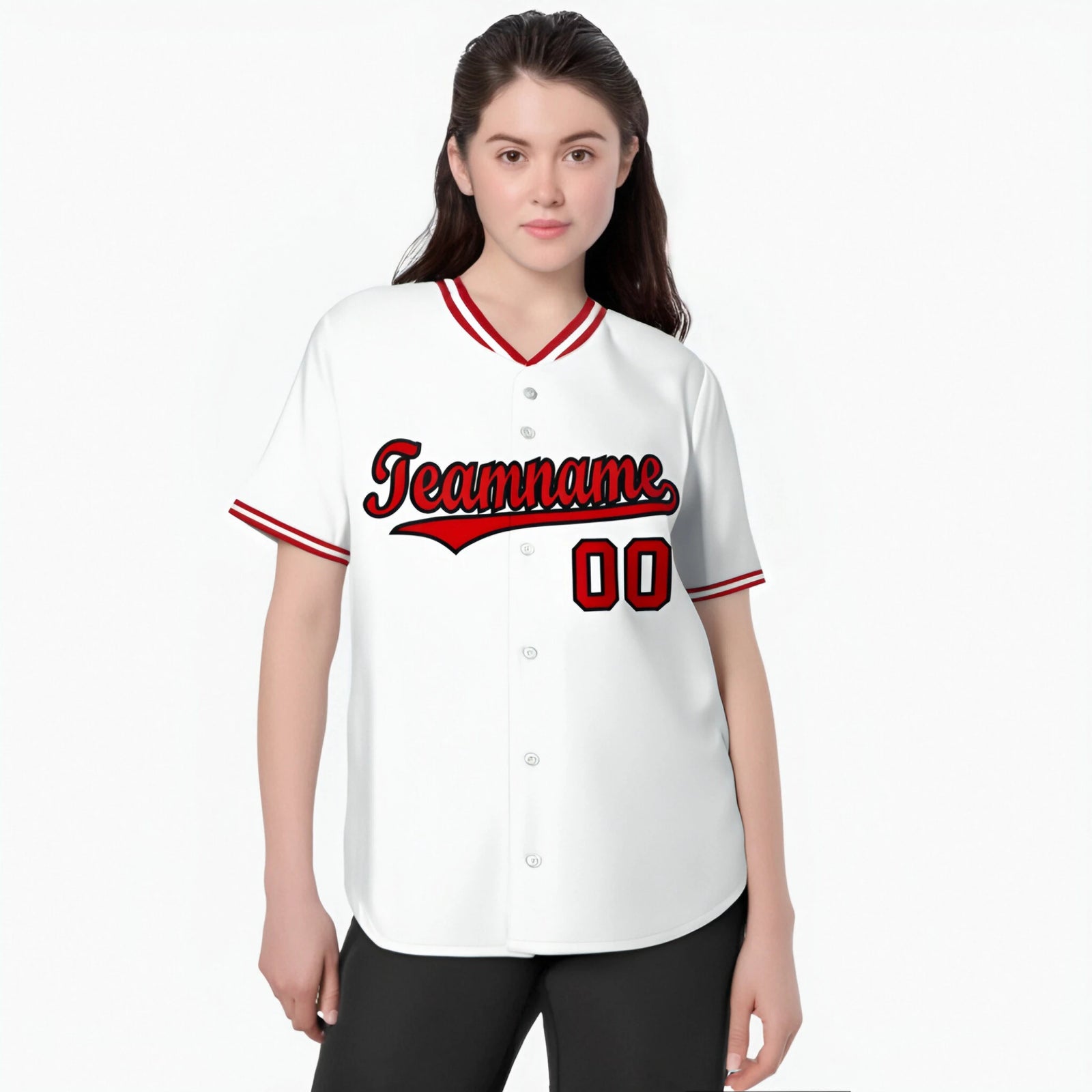 Custom White Red Authentic Baseball Jersey