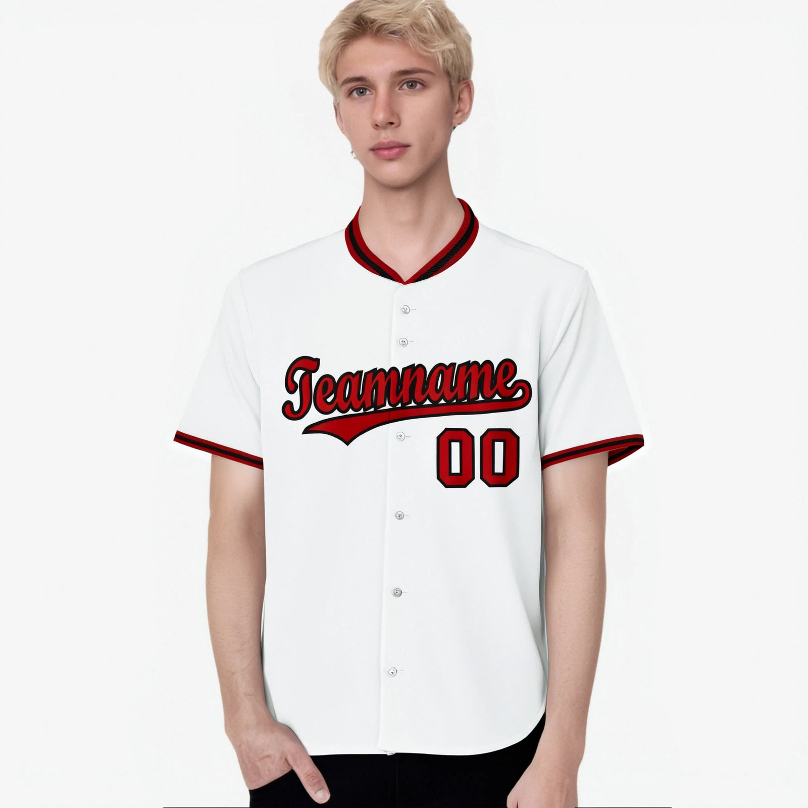Custom White Red Authentic Baseball Jersey