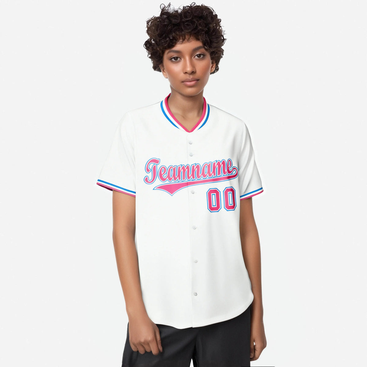 Custom White Pink Authentic Baseball Jersey