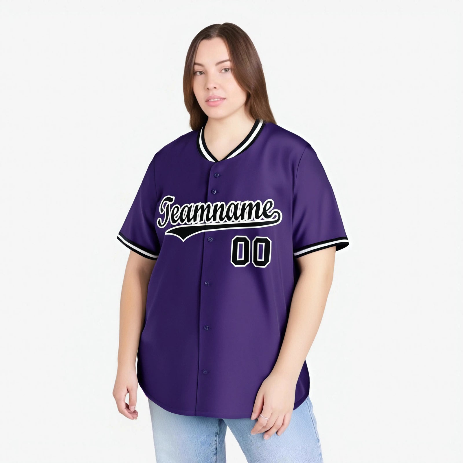 Custom Purple Black White Authentic Baseball Jersey