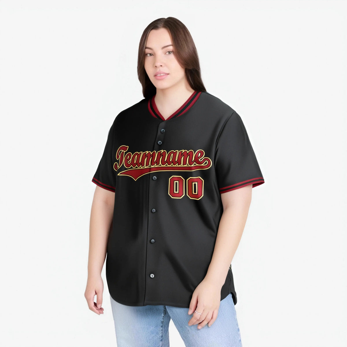 Custom Black Crimson Old Gold Authentic Baseball Jersey
