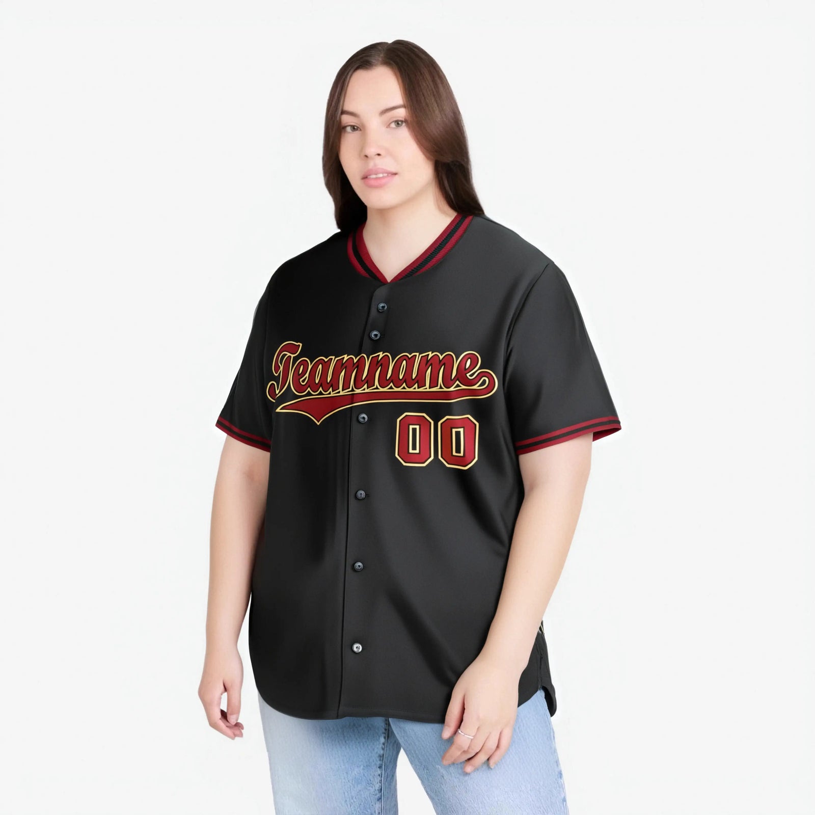 Custom Black Crimson Old Gold Authentic Baseball Jersey