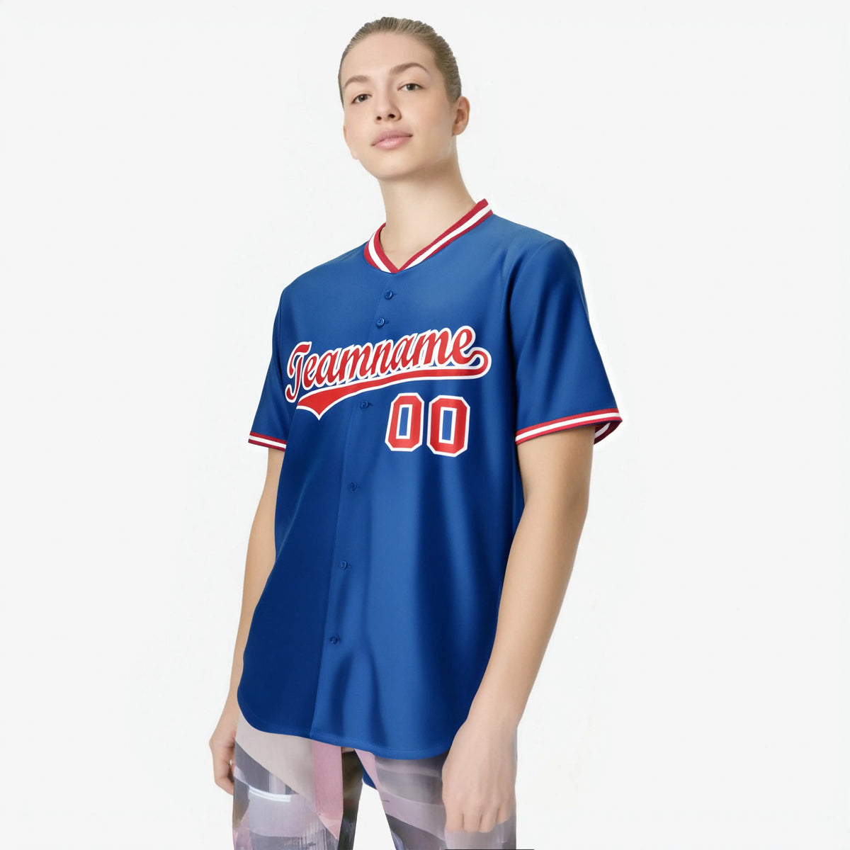 Custom Royal Blue Red White Authentic Baseball Jersey