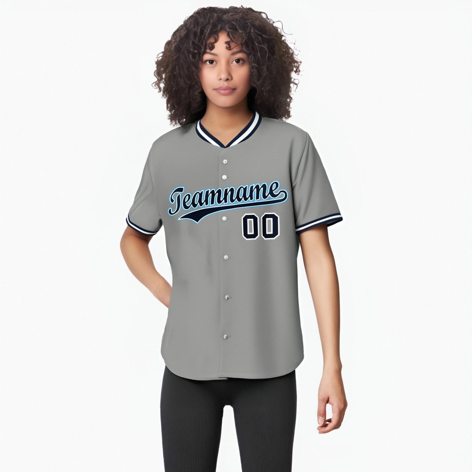 Custom Gray Navy White Authentic Baseball Jersey