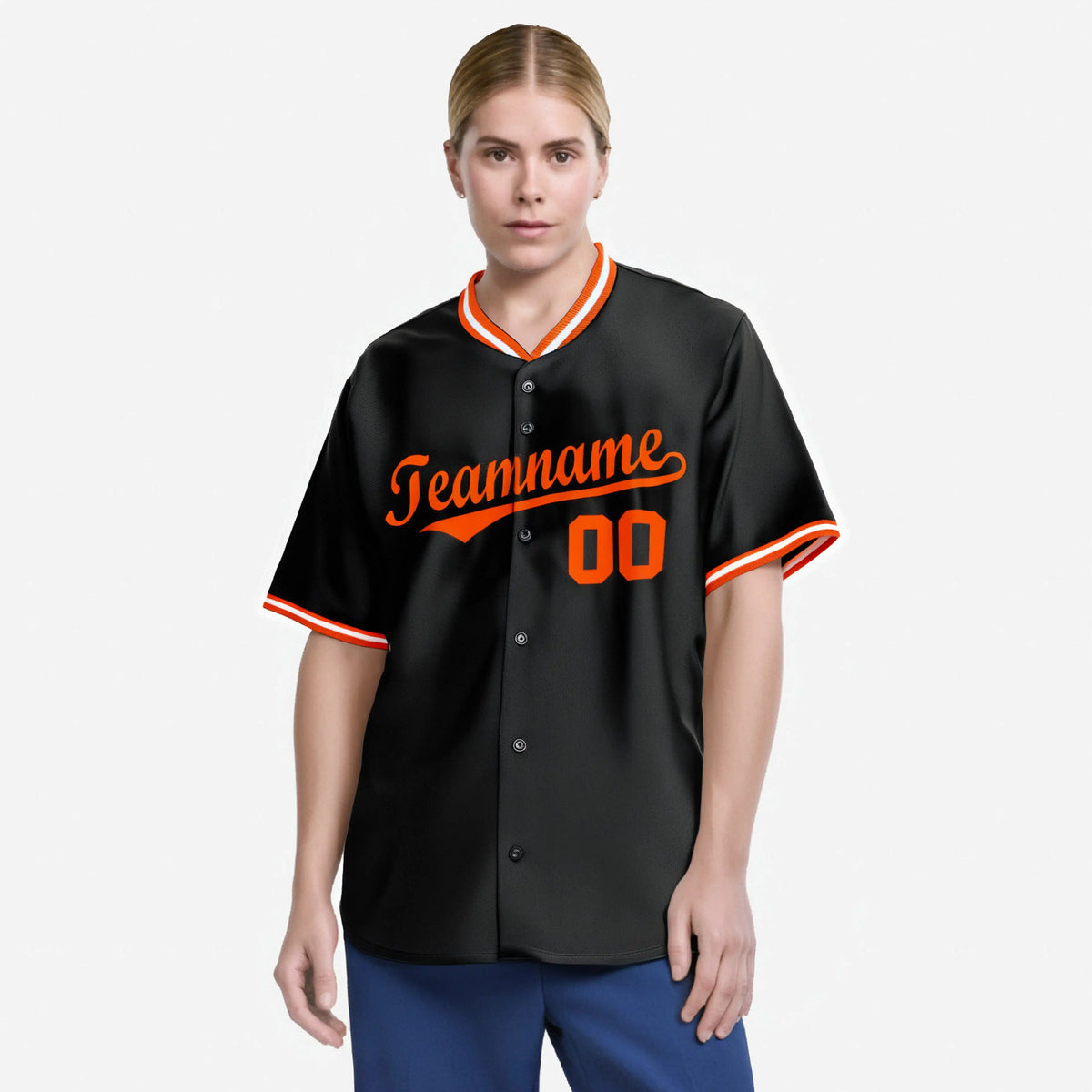 Custom Black Orange White Authentic Baseball Jersey