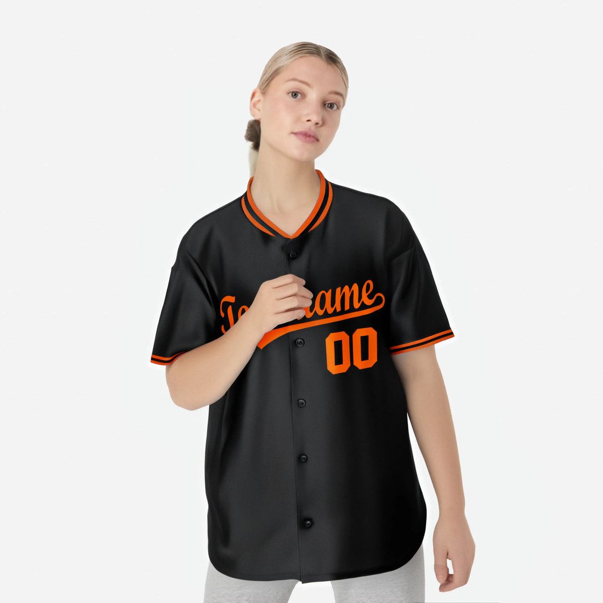 Custom Black Orange White Authentic Baseball Jersey