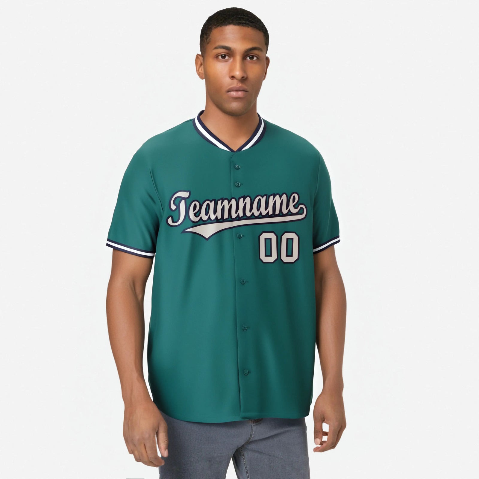 Custom Aqua Navy Gray Authentic Baseball Jersey