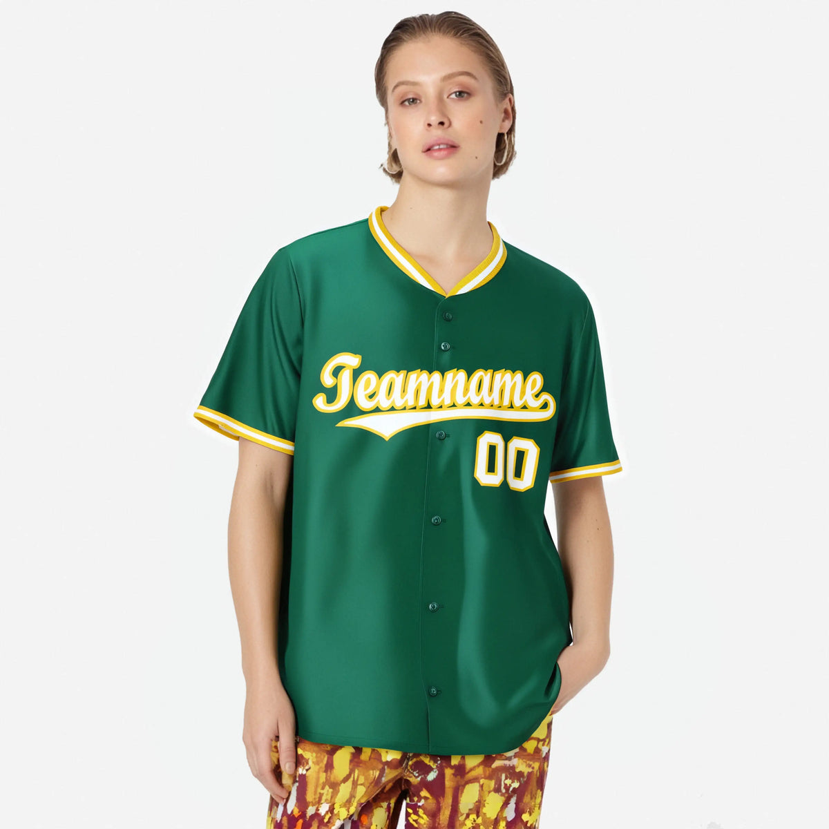 Custom Kelly Green Gold White Authentic Baseball Jersey