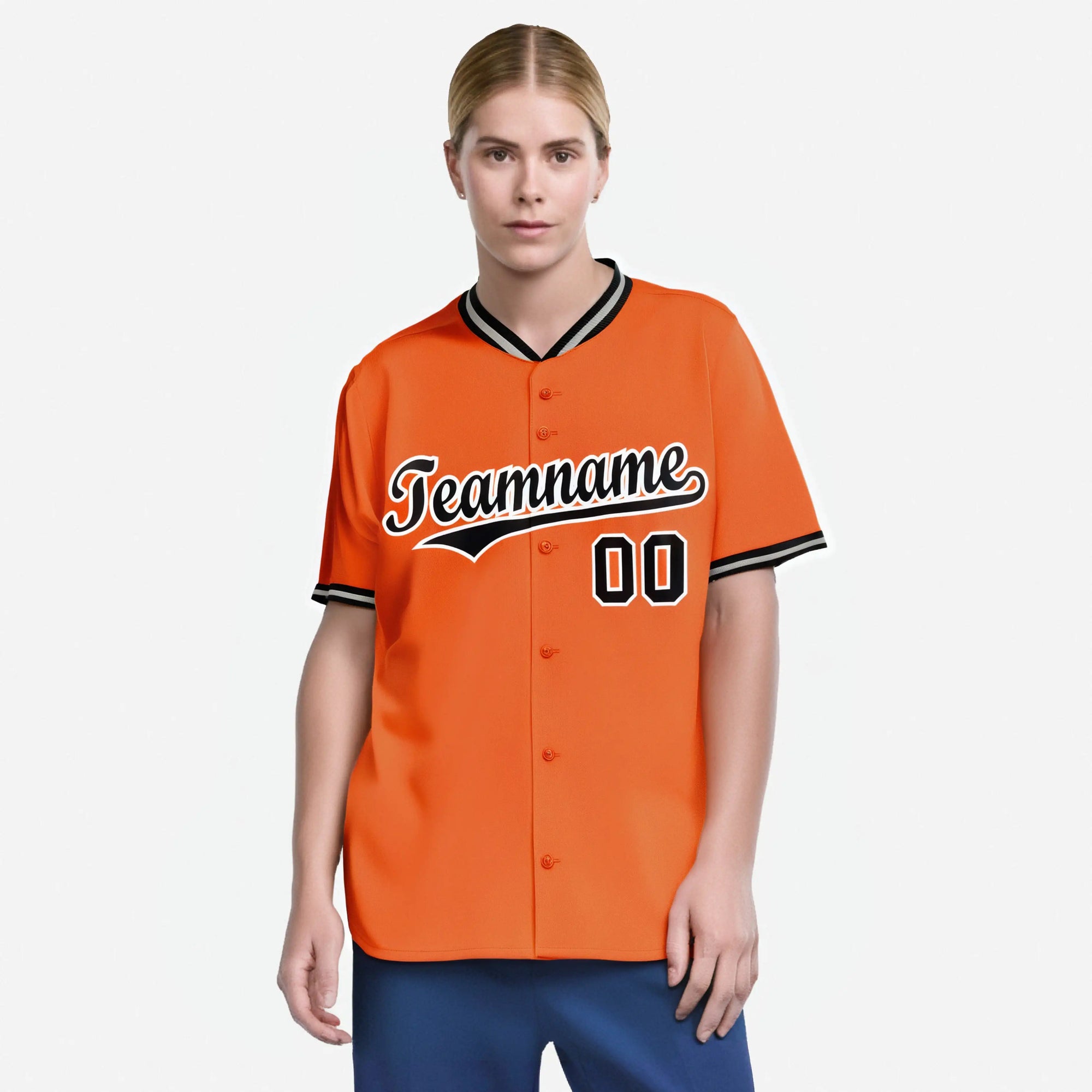 Custom Orange Black White Authentic Baseball Jersey