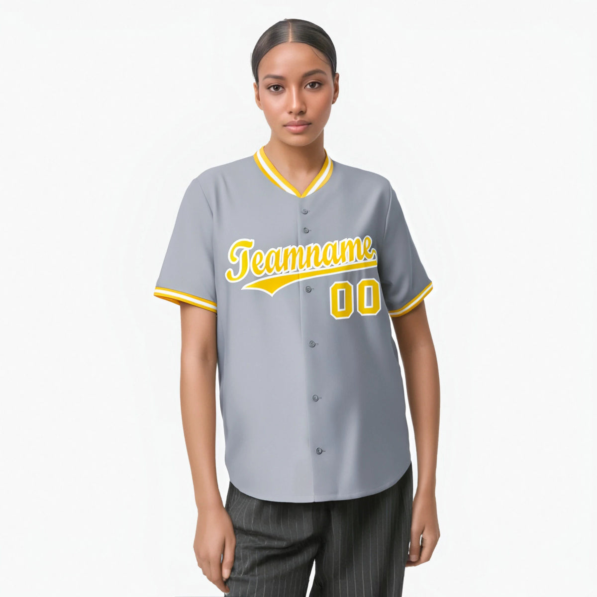 Custom Gray Gold White Authentic Baseball Jersey
