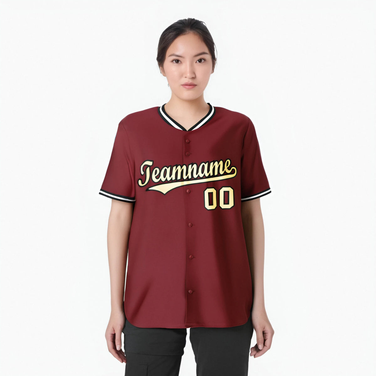 Custom Crimson Gold White Authentic Baseball Jersey