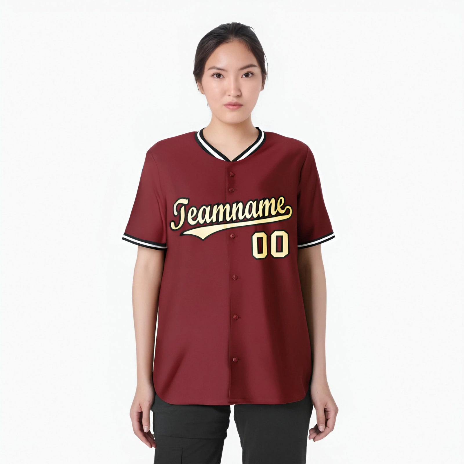 Custom Crimson Gold White Authentic Baseball Jersey