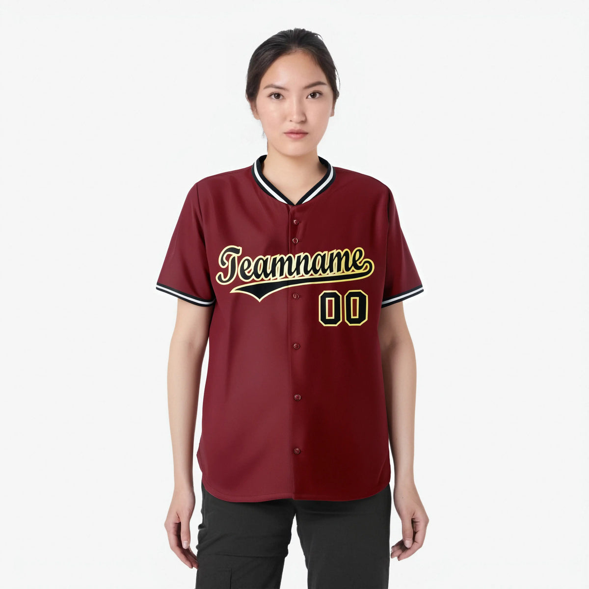 Custom Crimson Gold Black Authentic Baseball Jersey