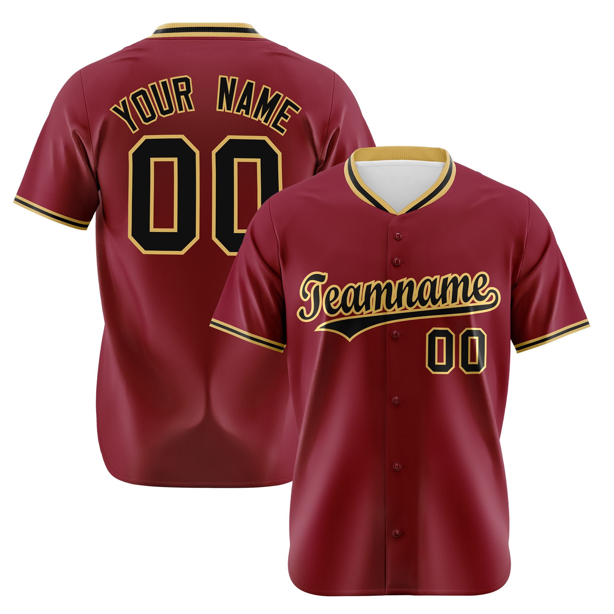 Custom Crimson Old Gold Black Authentic Baseball Jersey